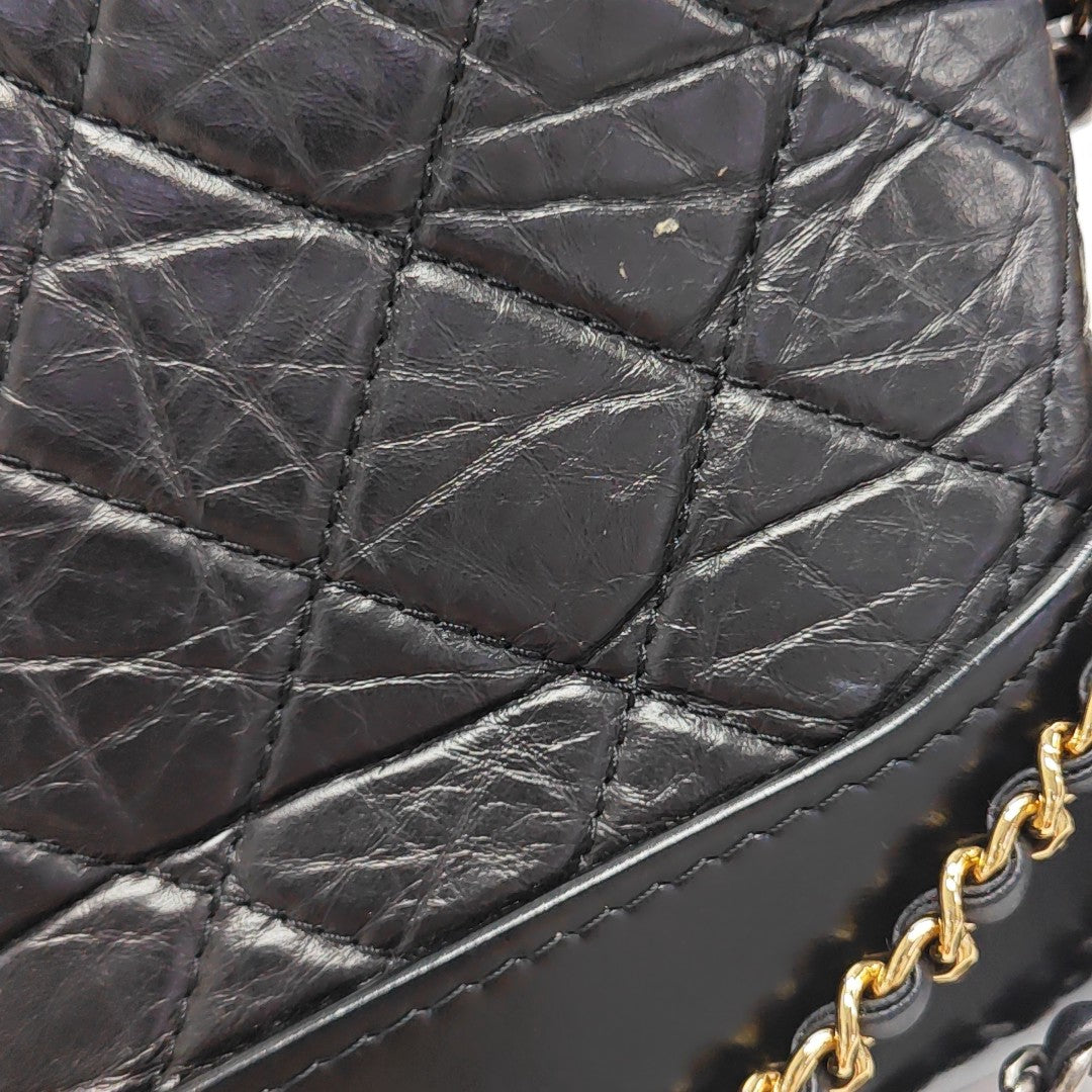 GABRIELLE Small Quilted Vintage Calf Black