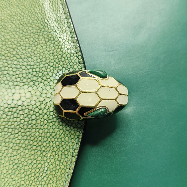 SERPENTI FOREVER Small Stingray Leather Green