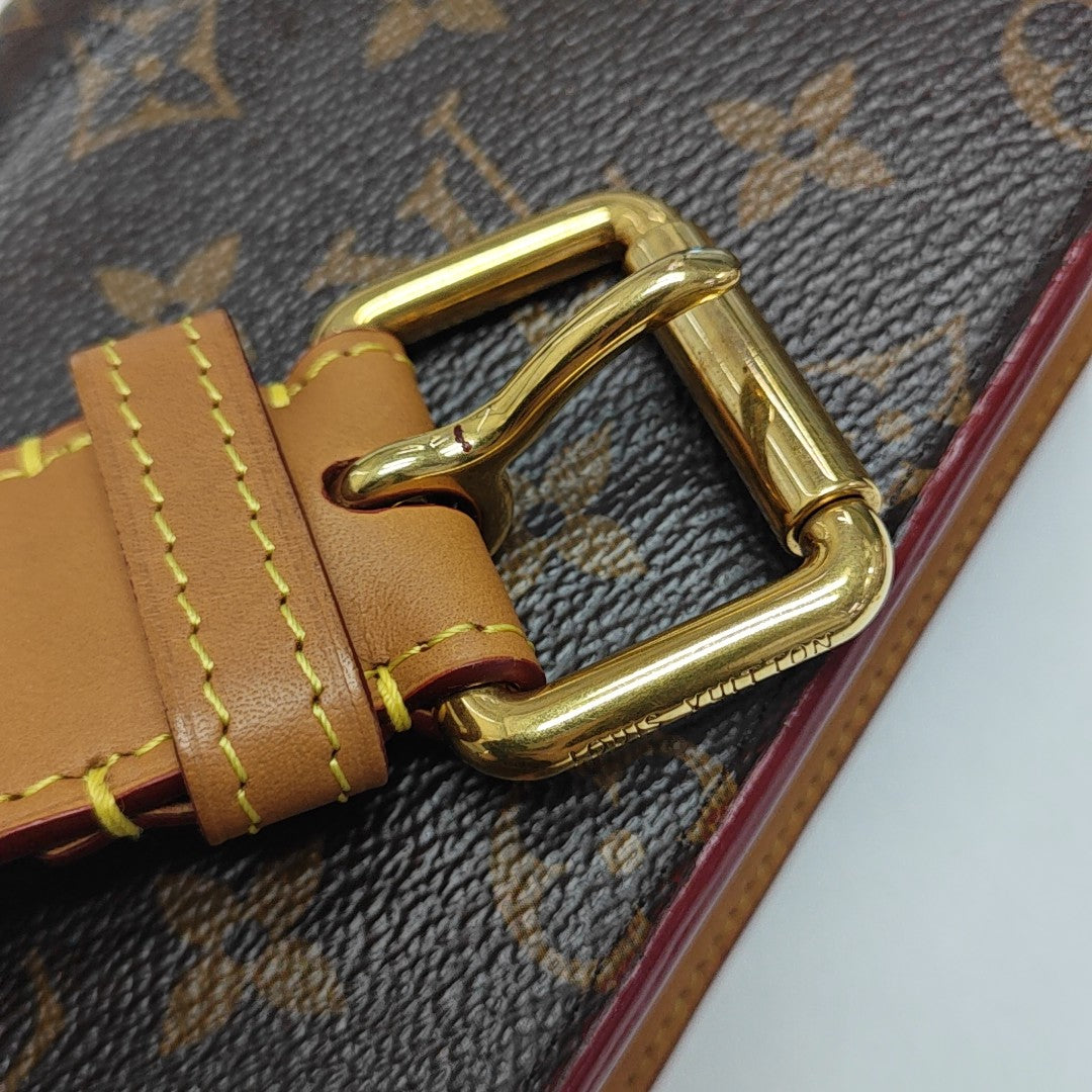 S LOCK Monogram Coated Canvas Brown