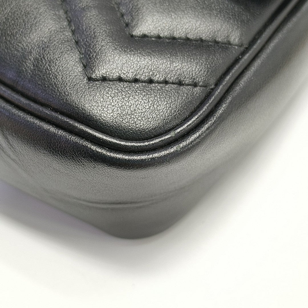GG Marmont Mini Quilted Calfskin Black