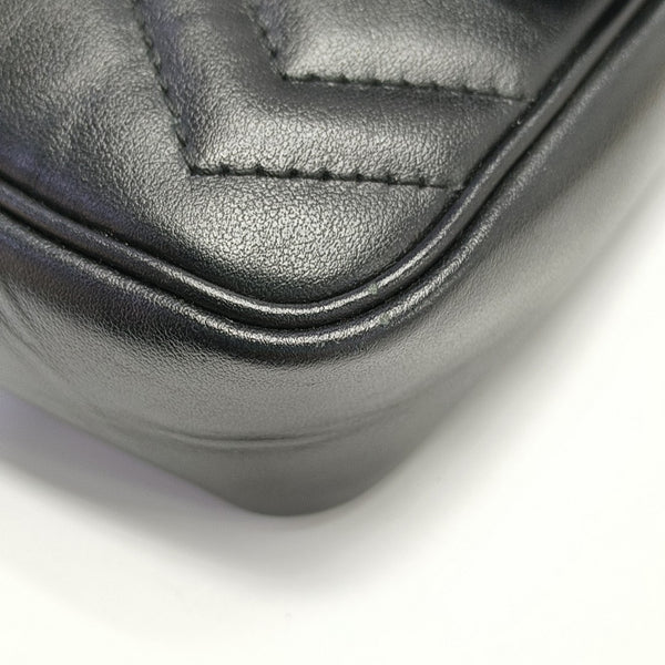GG Marmont Mini Quilted Calfskin Black