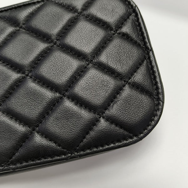 Authenticated pre-owned  WOC Quilted Lambskin Black - Crossbody Bag at Looply