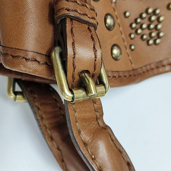 Calfskin Top Handle Bag Brown