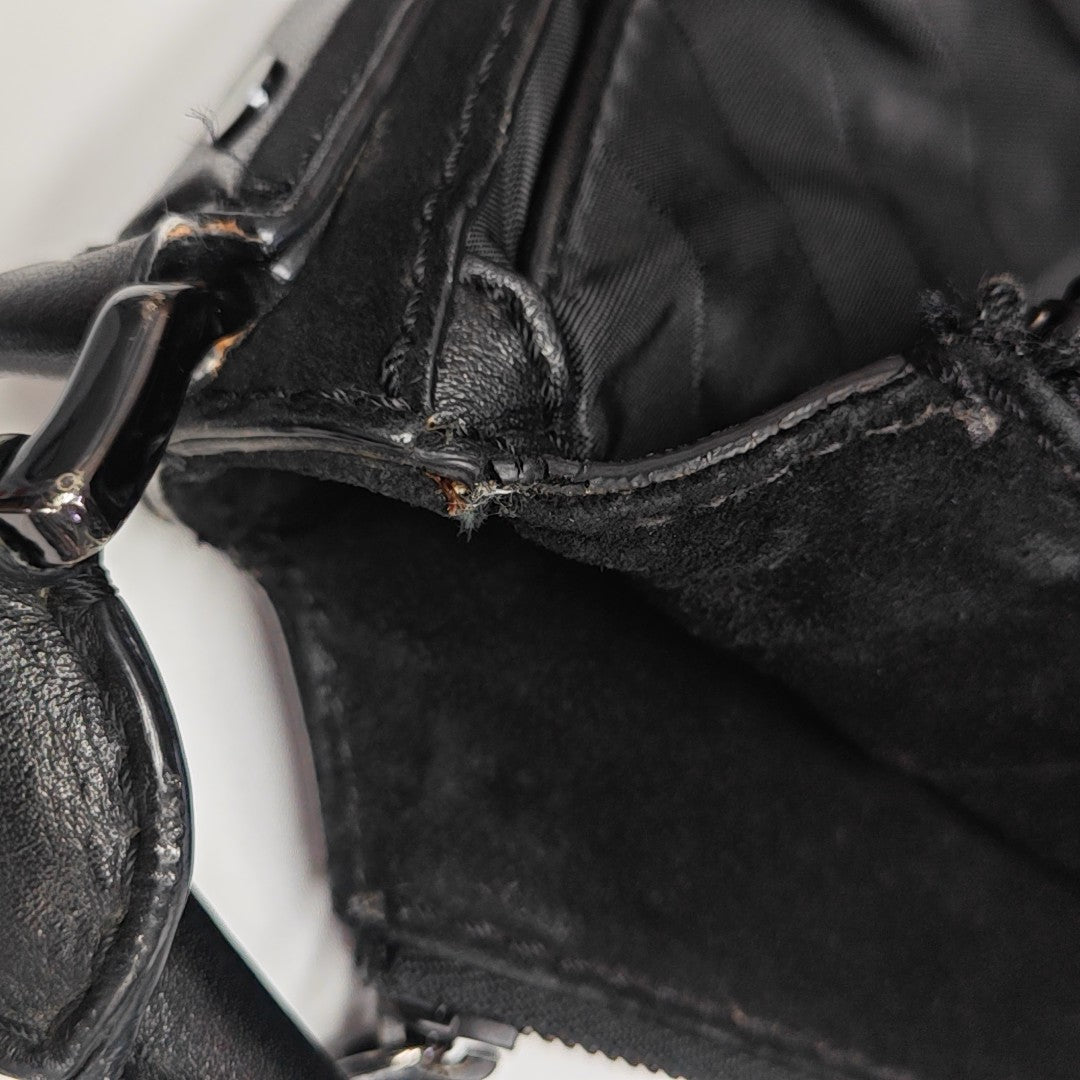 Nylon Top Handle Bag Black