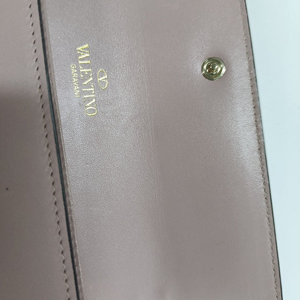 Cartera rosa de piel de ternera Rockstud