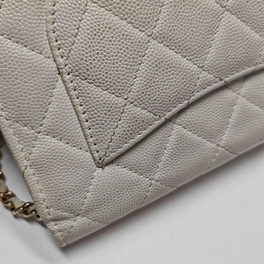 WOC Quilted Grained Calfskin White