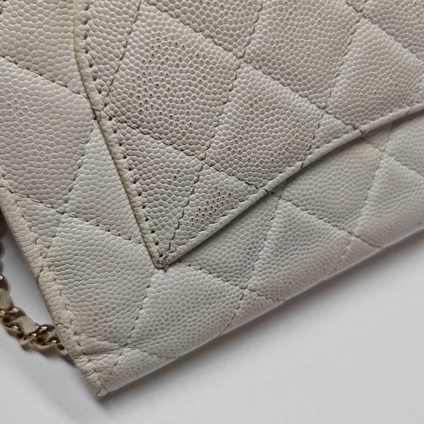 WOC Quilted Grained Calfskin White