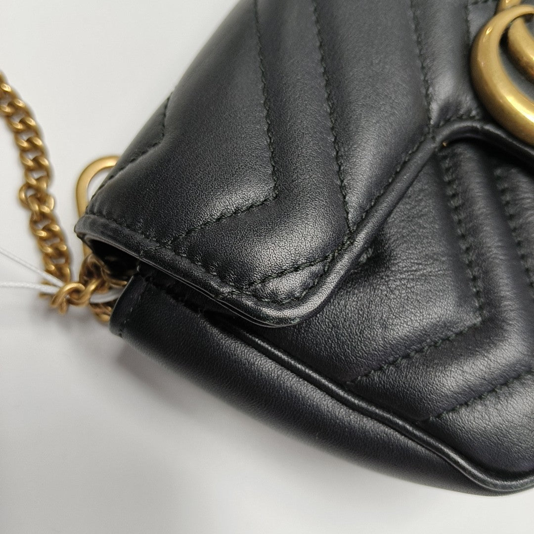 GG Marmont Mini Quilted Calfskin Black