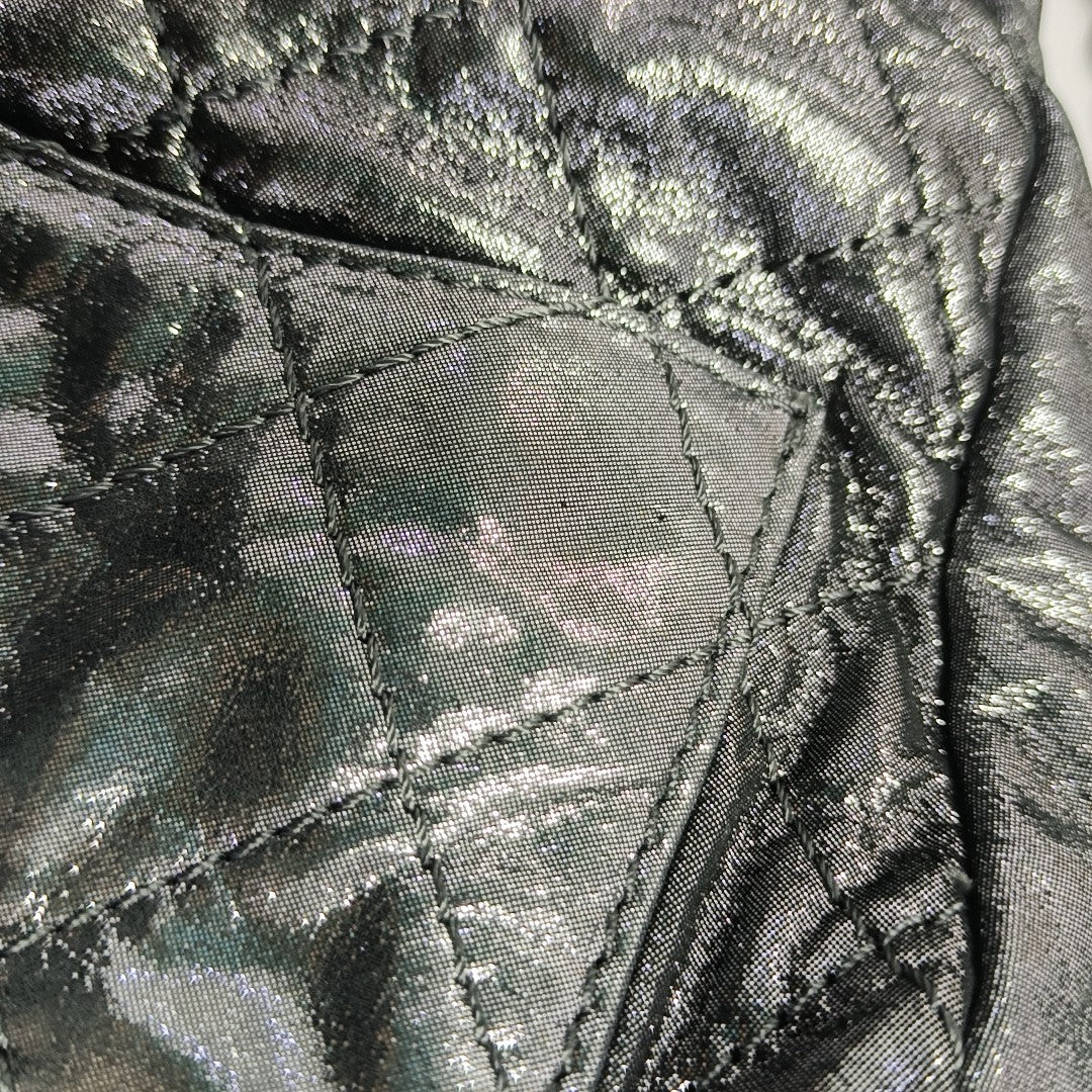 Quilted Calfskin Backpack Gray
