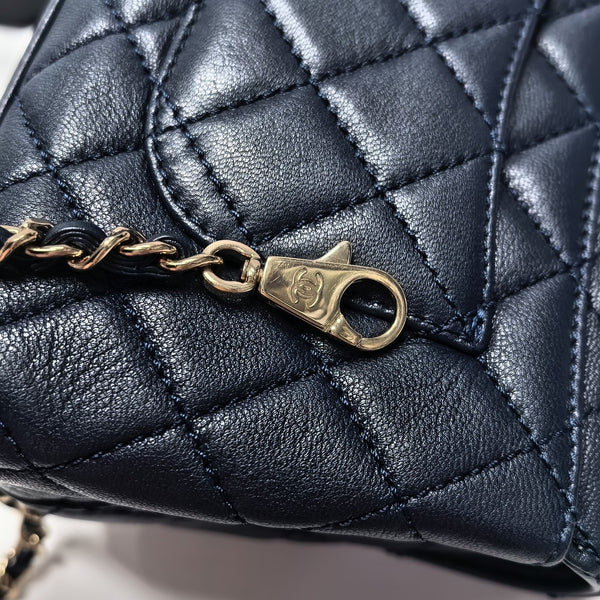 COCO HANDLE Mini Quilted Lambskin Blue