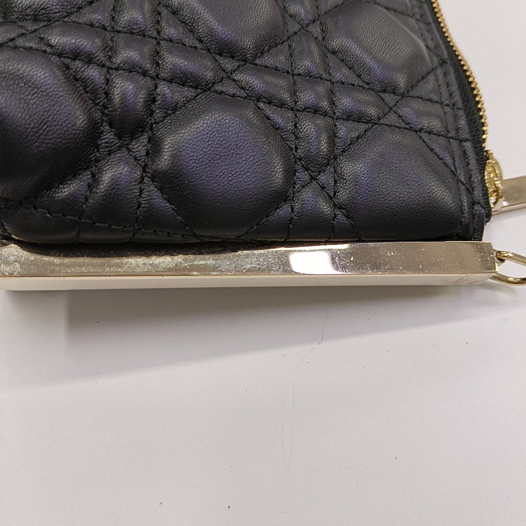 Cannage Lambskin Shoulder Bag Black