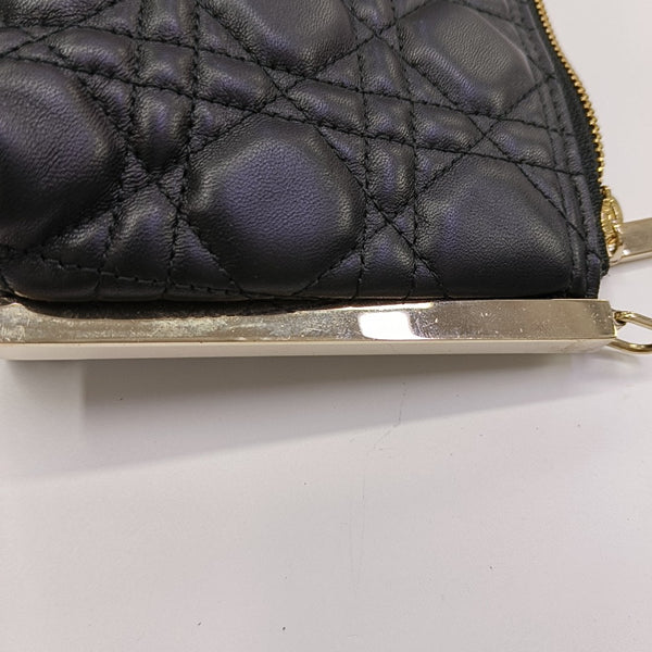 Cannage Lambskin Shoulder Bag Black