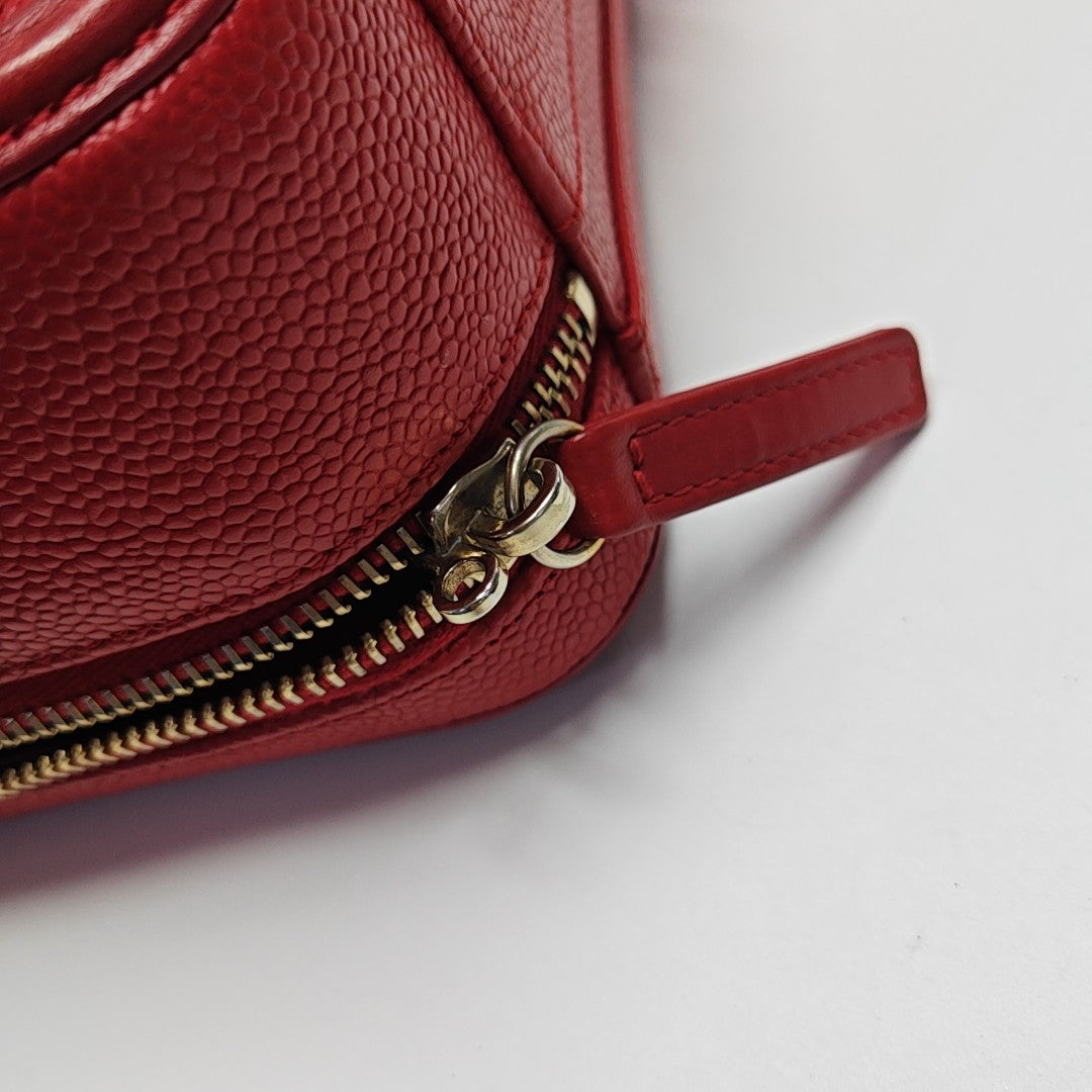 FILIGREE Medium Quilted Grained Calfskin Red
