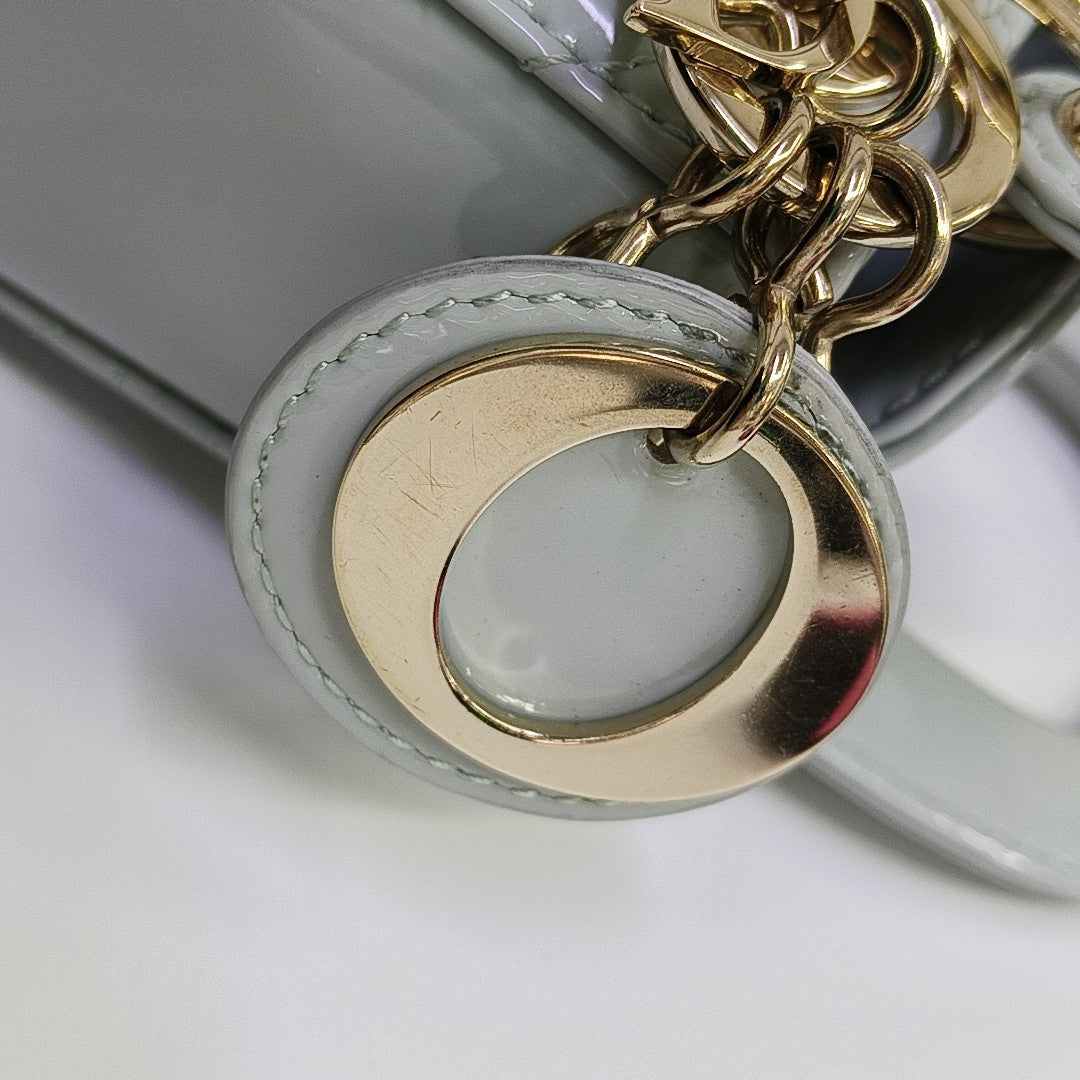 Lady Dior Cannage Patent Leather Blue