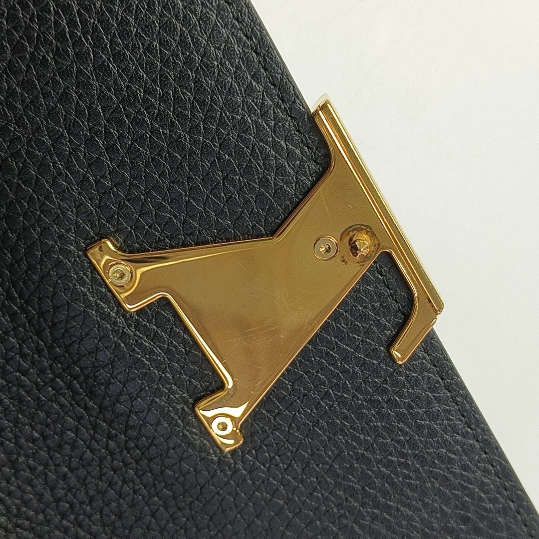 CAPUCINES Mini Monogram Calfskin Black Wallet