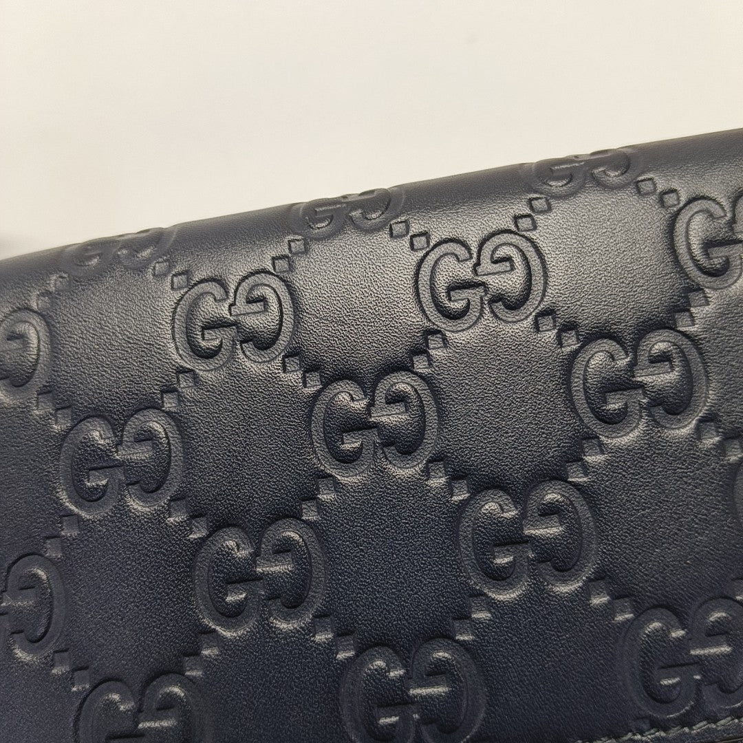 Monogram Calfskin Clutch Blue