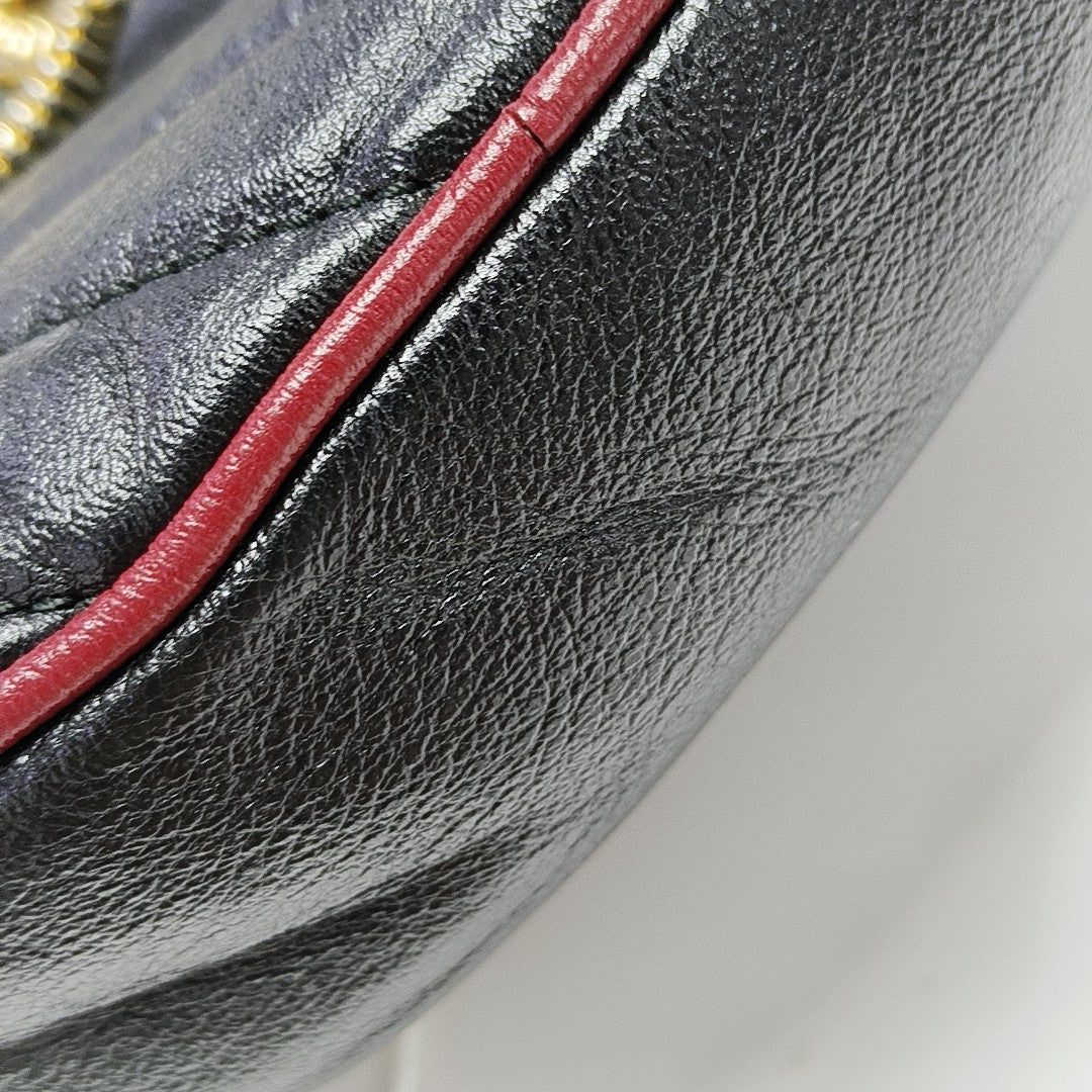 GG Marmont Super Mini Quilted Calfskin Black
