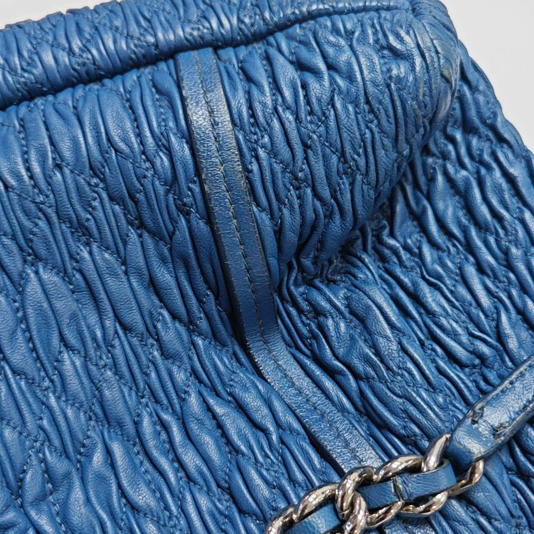Quilted Lambskin Shoulder Bag Blue