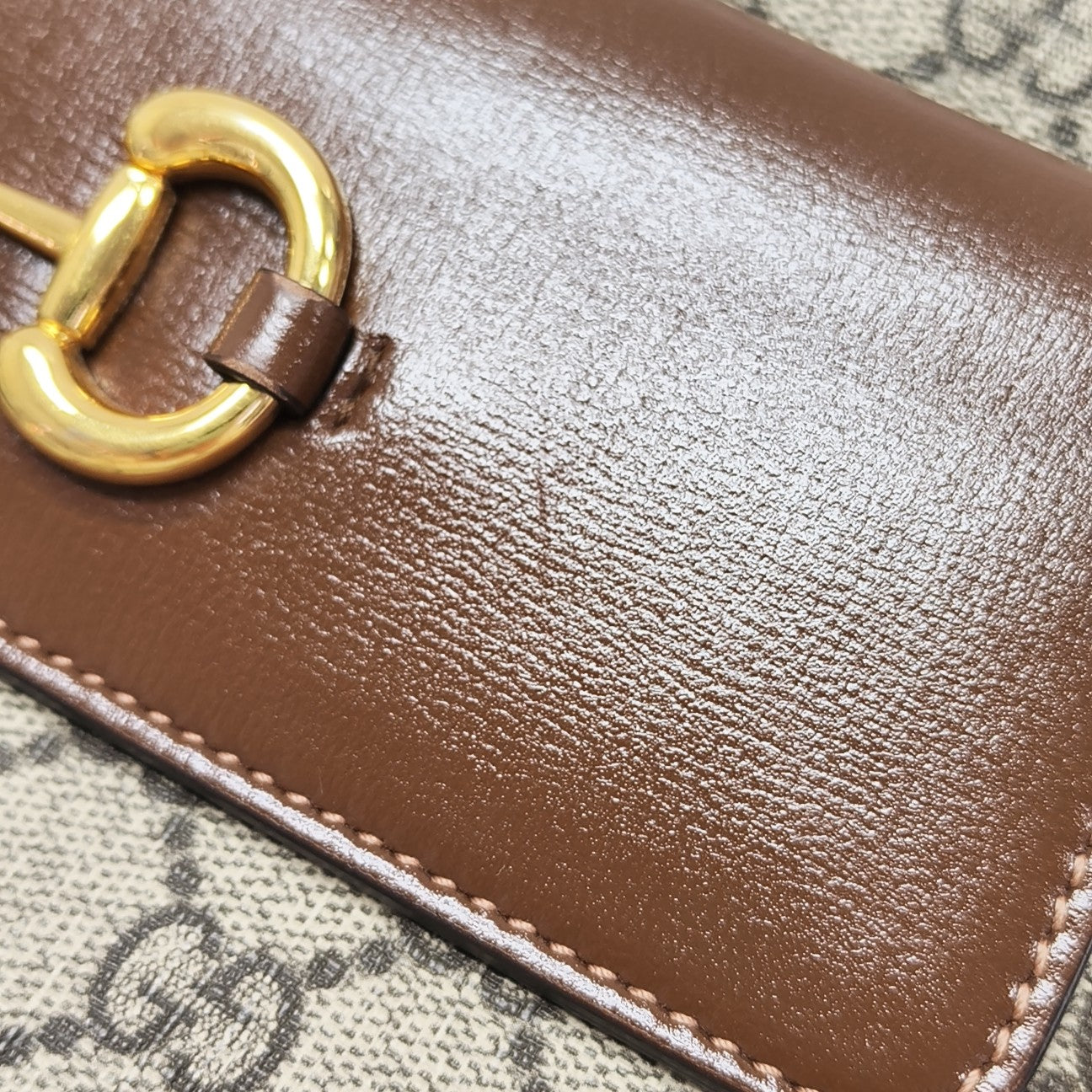 Horsebit 1955 Small Coated Canvas Beige