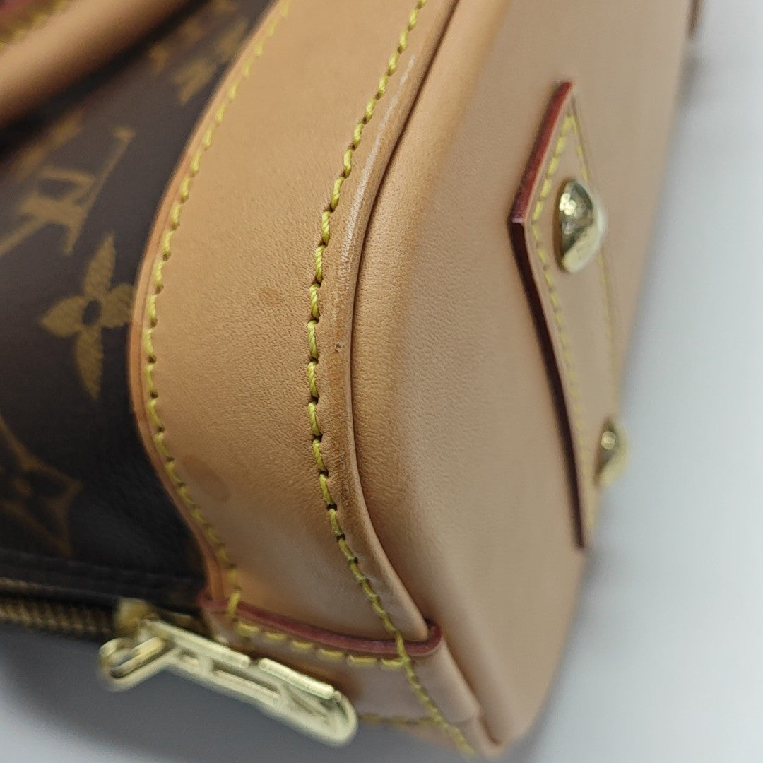 ALMA BB Monogram Coated Canvas Brown