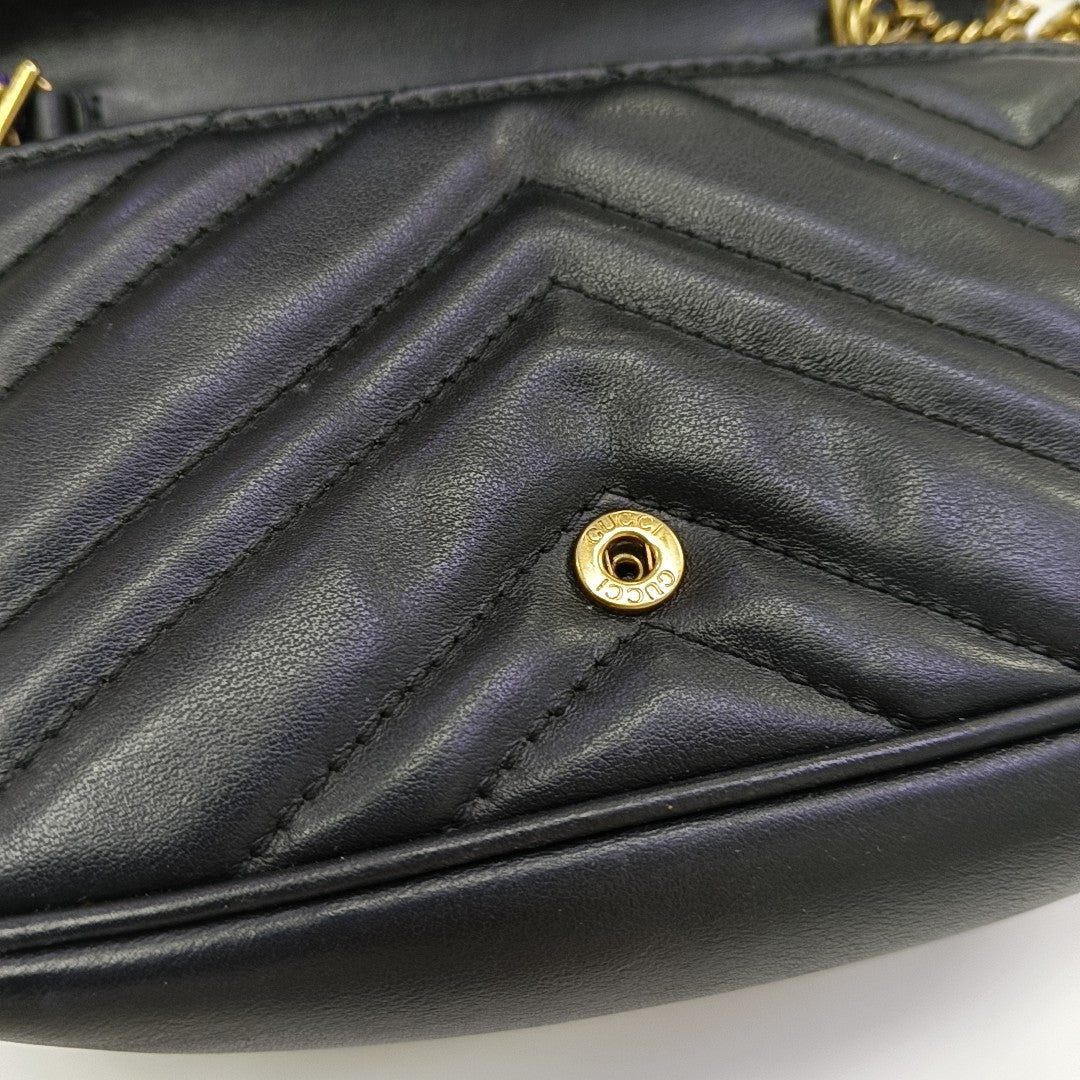 GG Marmont Mini Quilted Calfskin Black