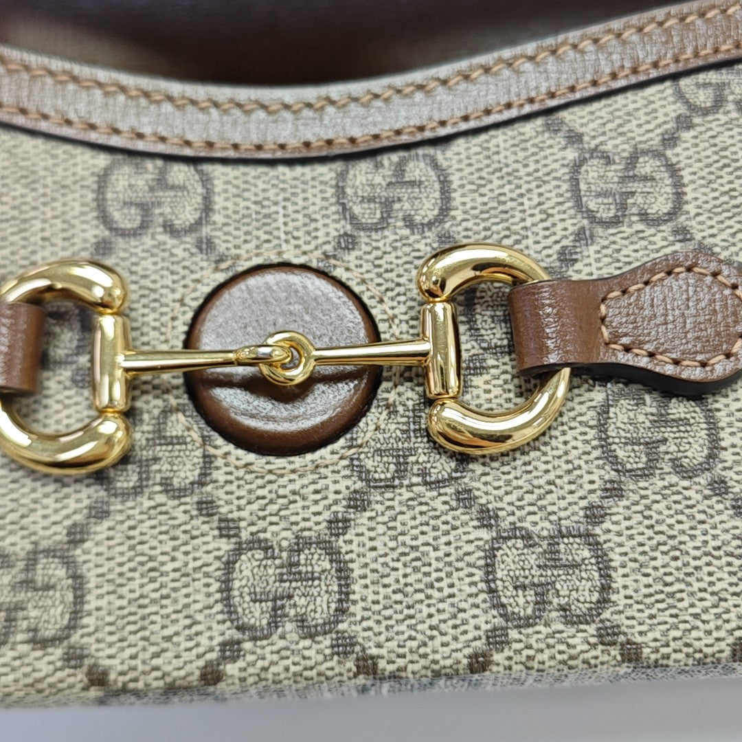 Horsebit 1955 Mini Monogram Coated Canvas Beige