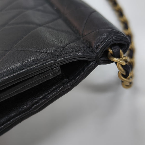Quilted Calfskin Shoulder Bag Black