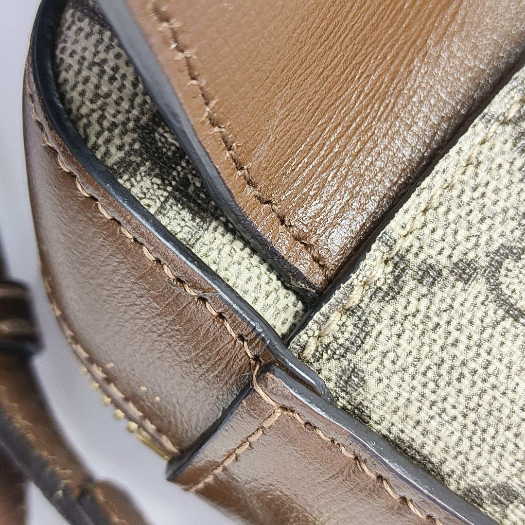 Horsebit 1955 Small Coated Canvas Beige