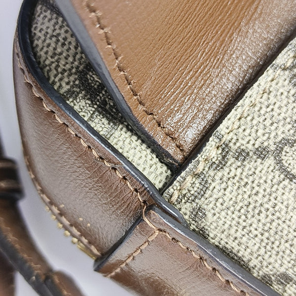 Horsebit 1955 Small Coated Canvas Beige