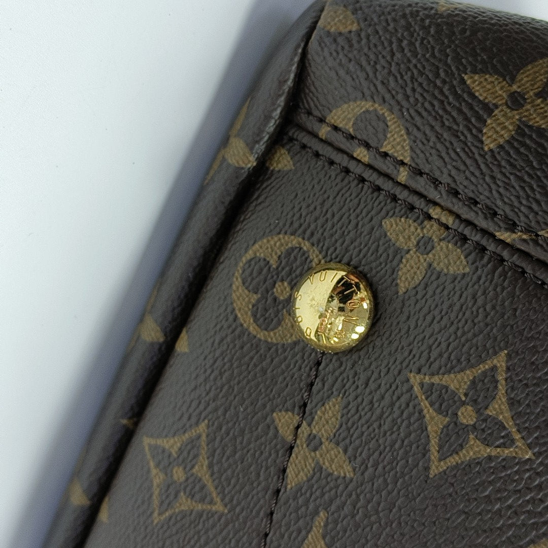PALLAS MM Monogram Coated Canvas Brown
