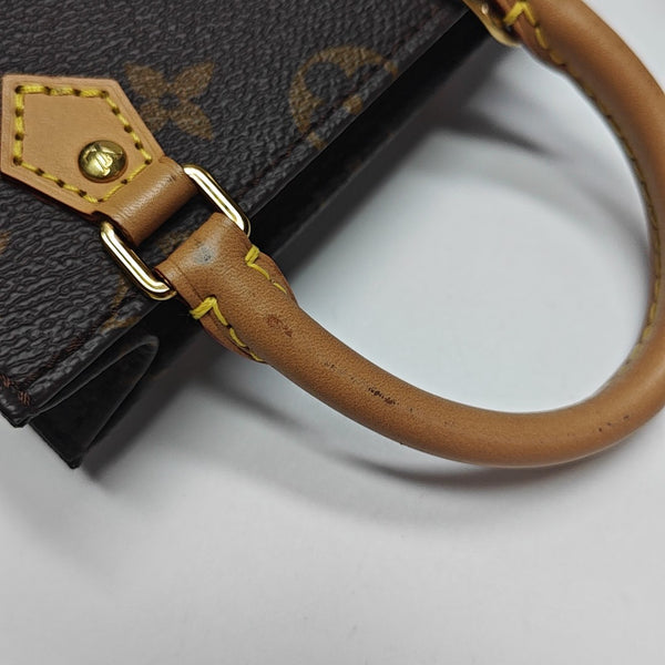 SAC PLAT Mini Monogram Coated Canvas Brown
