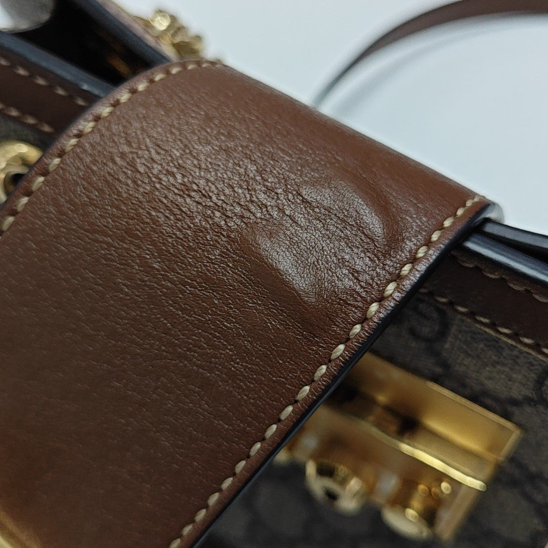 Padlock Small Monogram Coated Canvas Beige