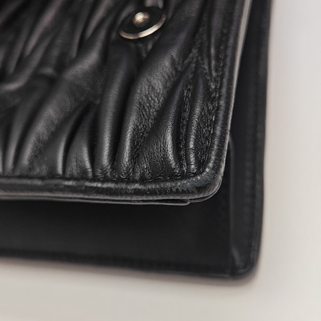 Miu Lady Quilted Lambskin Black