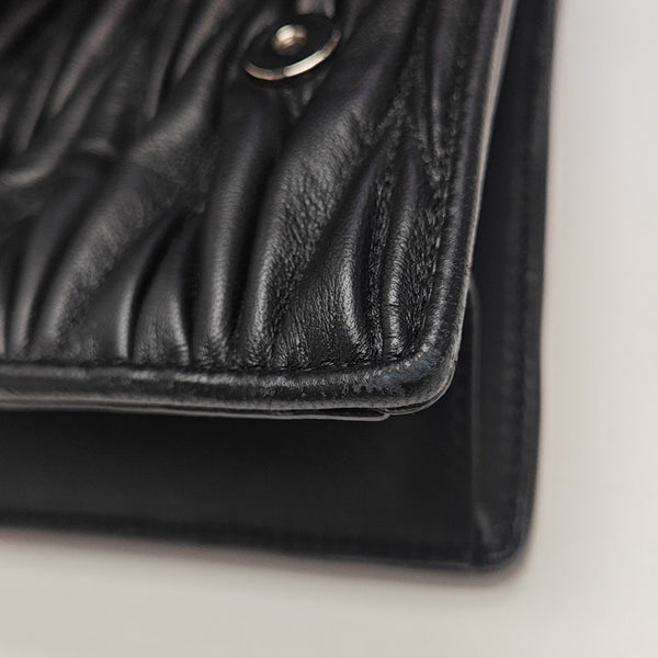 Miu Lady Quilted Lambskin Black
