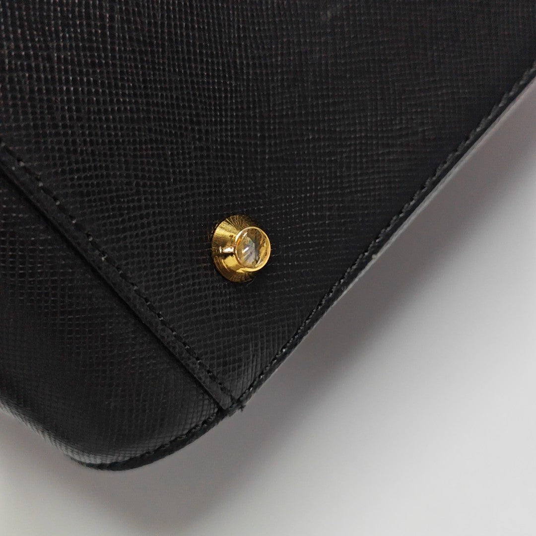 Calfskin Top Handle Bag Black