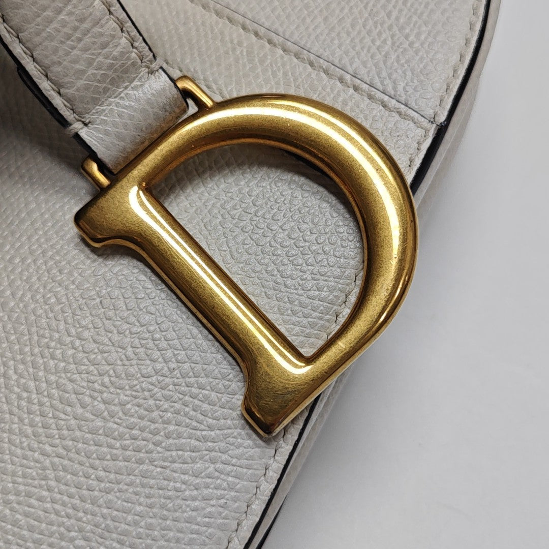 Saddle Mini Calfskin White