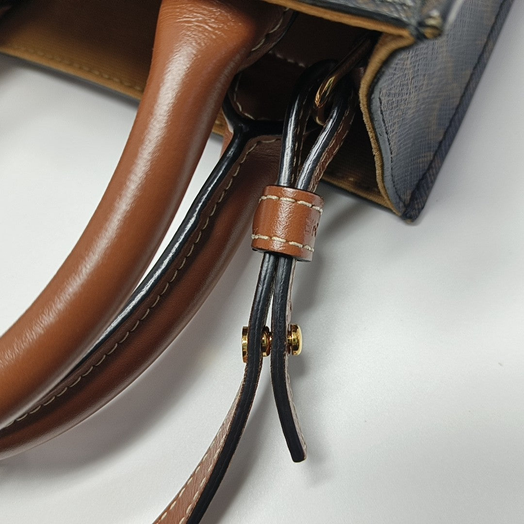 CABAS CELINE Mini Lona Revestida Marrón