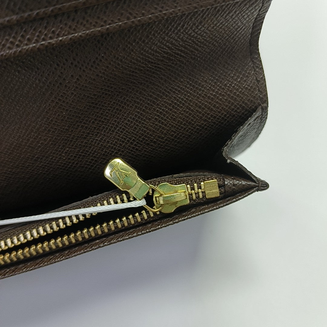 JAMES Damier Ebene Coated Canvas Brown Wallet