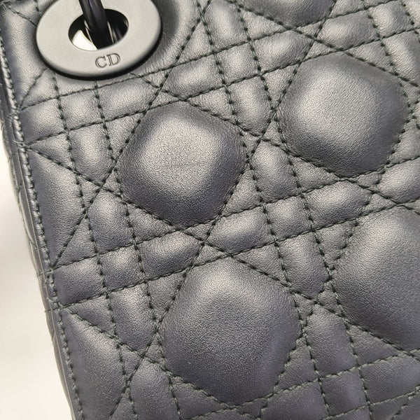 Lady Dior Mini Cannage Calfskin Black