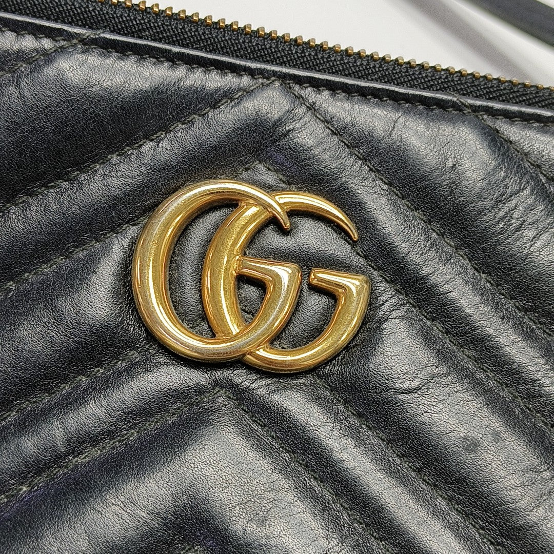 GG Marmont Large Quilted Calfskin Black