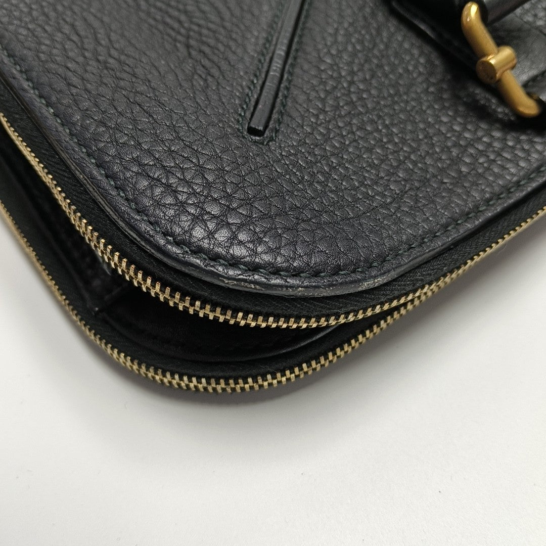 Calfskin Top Handle Bag Black