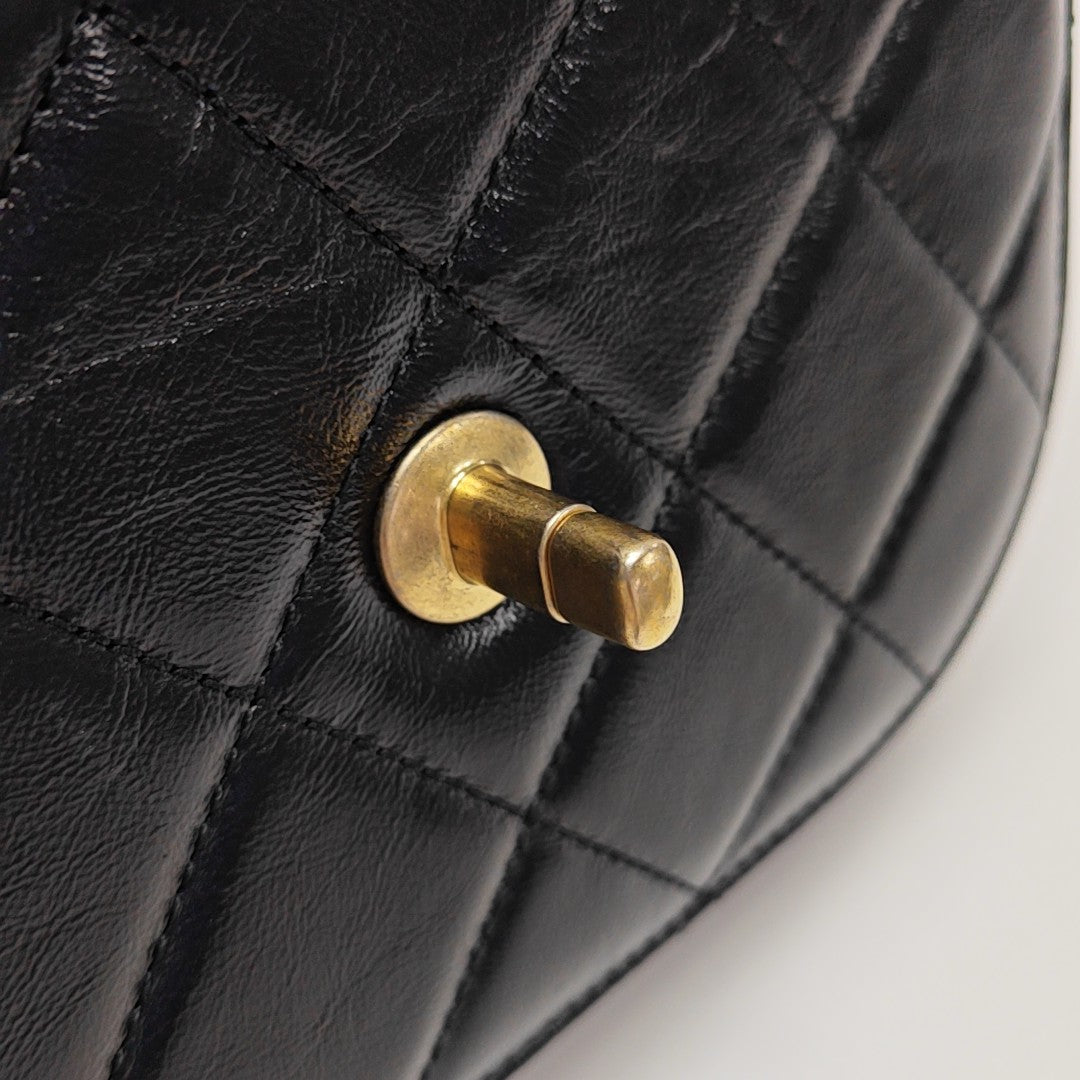 Quilted Calfskin Shoulder Bag Black