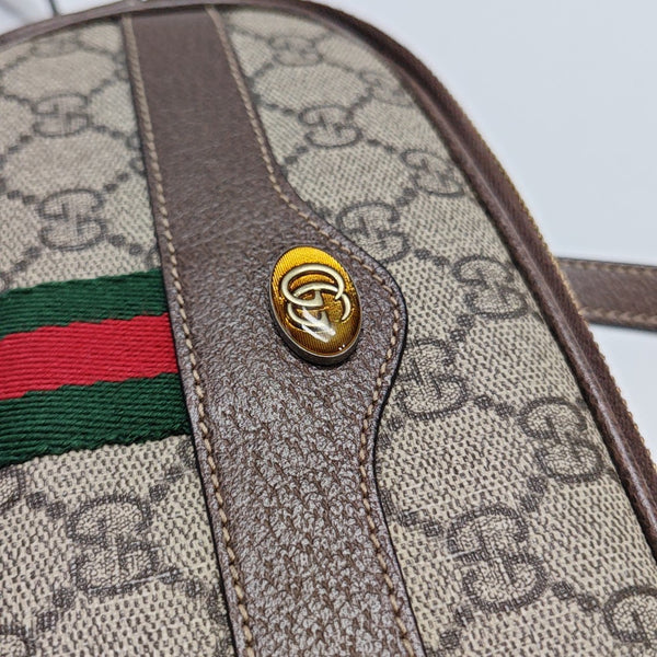 Ophidia Mini Monogram Coated Canvas Beige