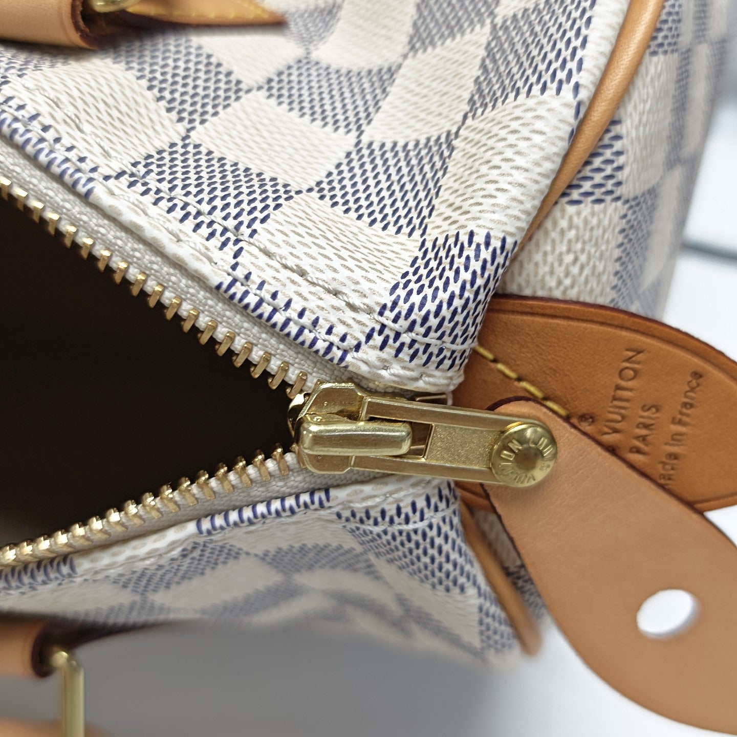 SPEEDY 25 Damier Azur Coated Canvas White