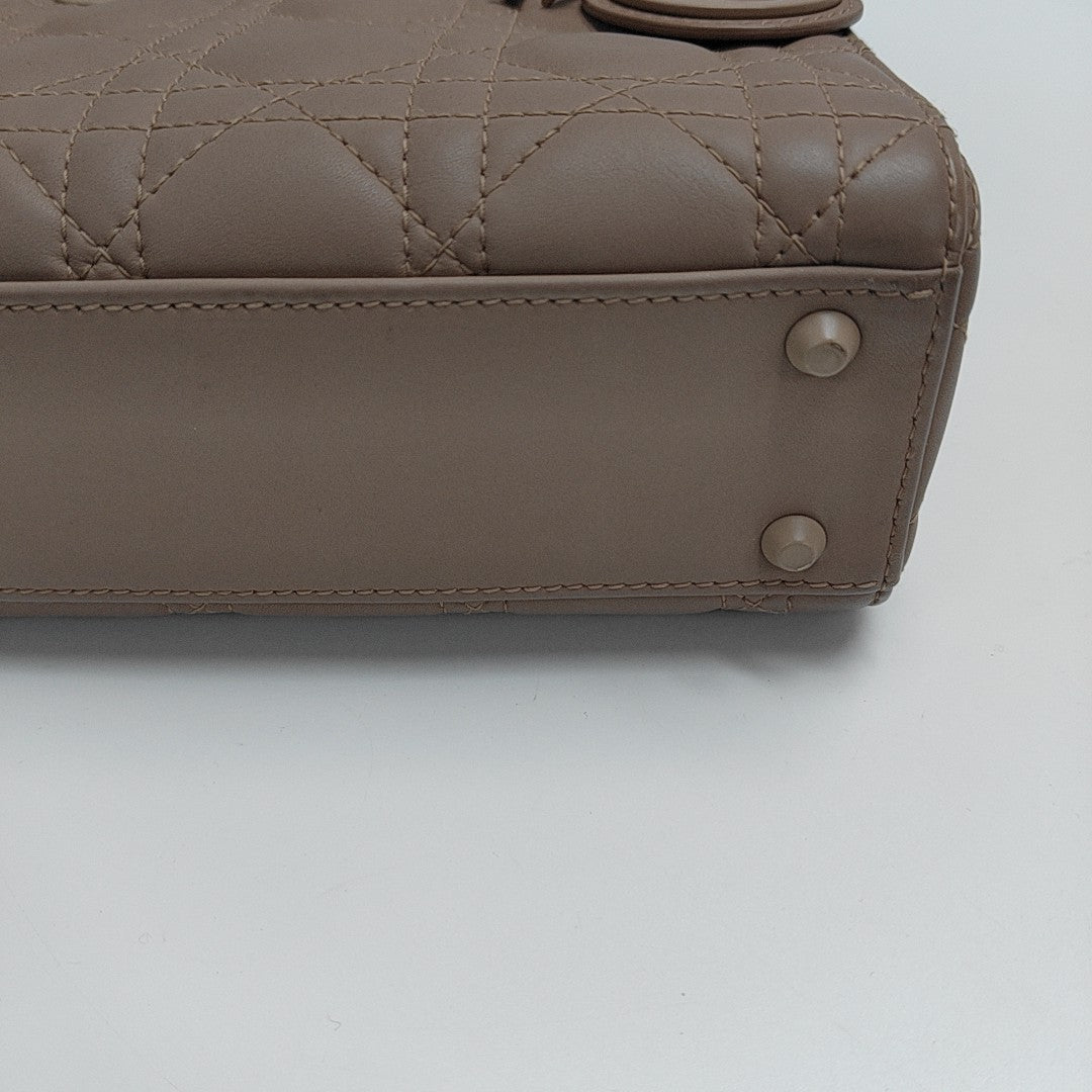 Lady Dior Mini Cannage Calfskin Beige