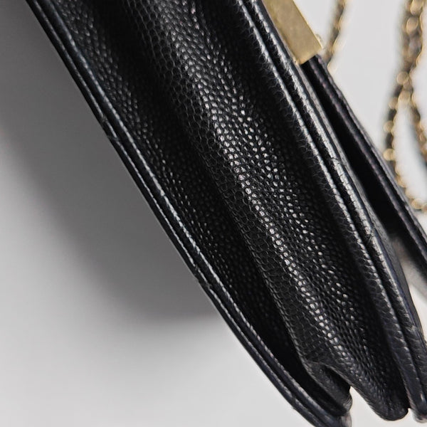 DOUBLE CC WOC Quilted Grained Calfskin Black