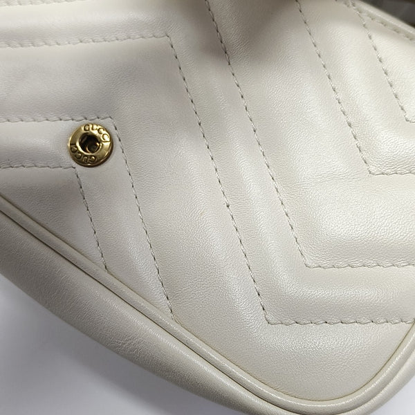 GG Marmont Mini Quilted Calfskin White