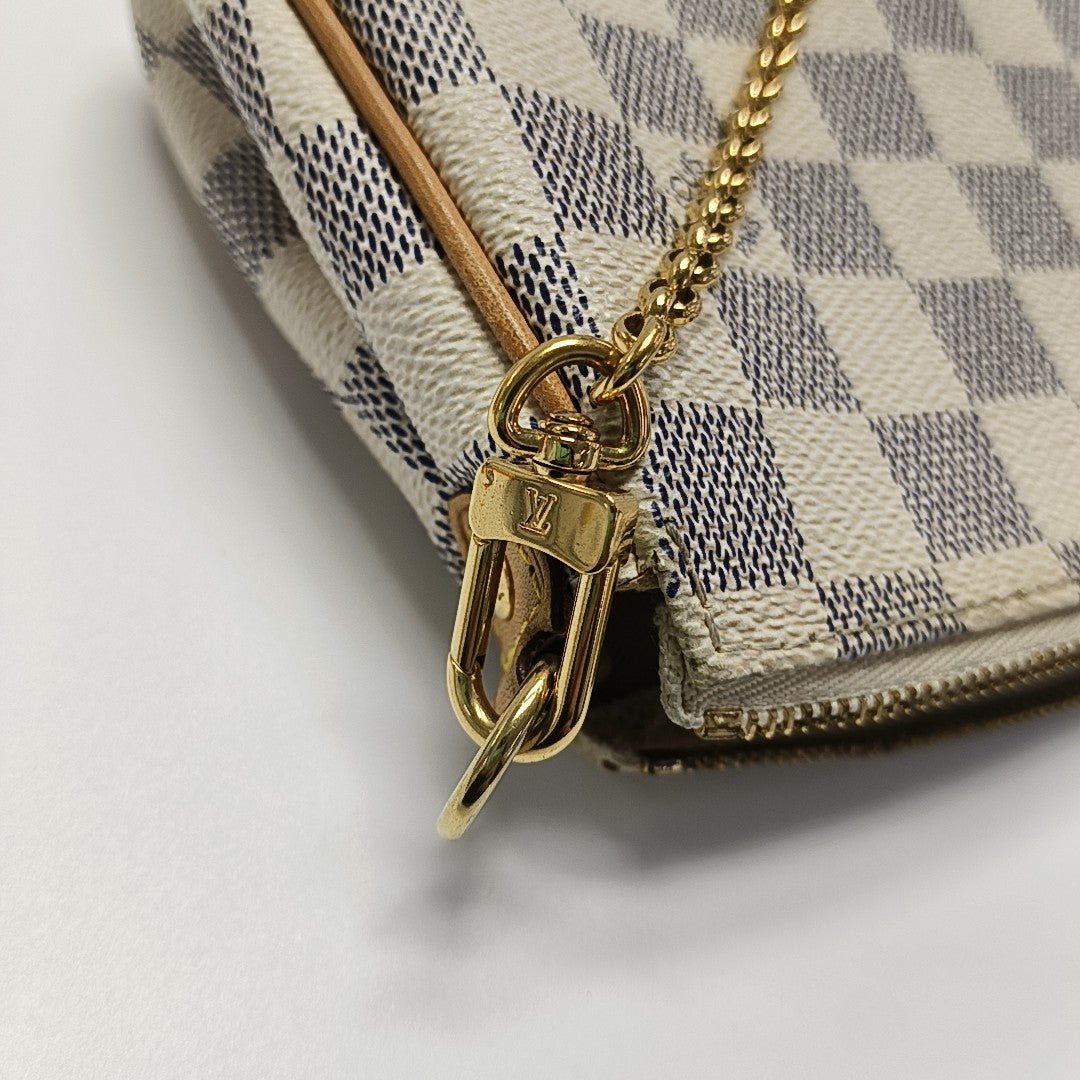 EVA Damier Azur Coated Canvas White