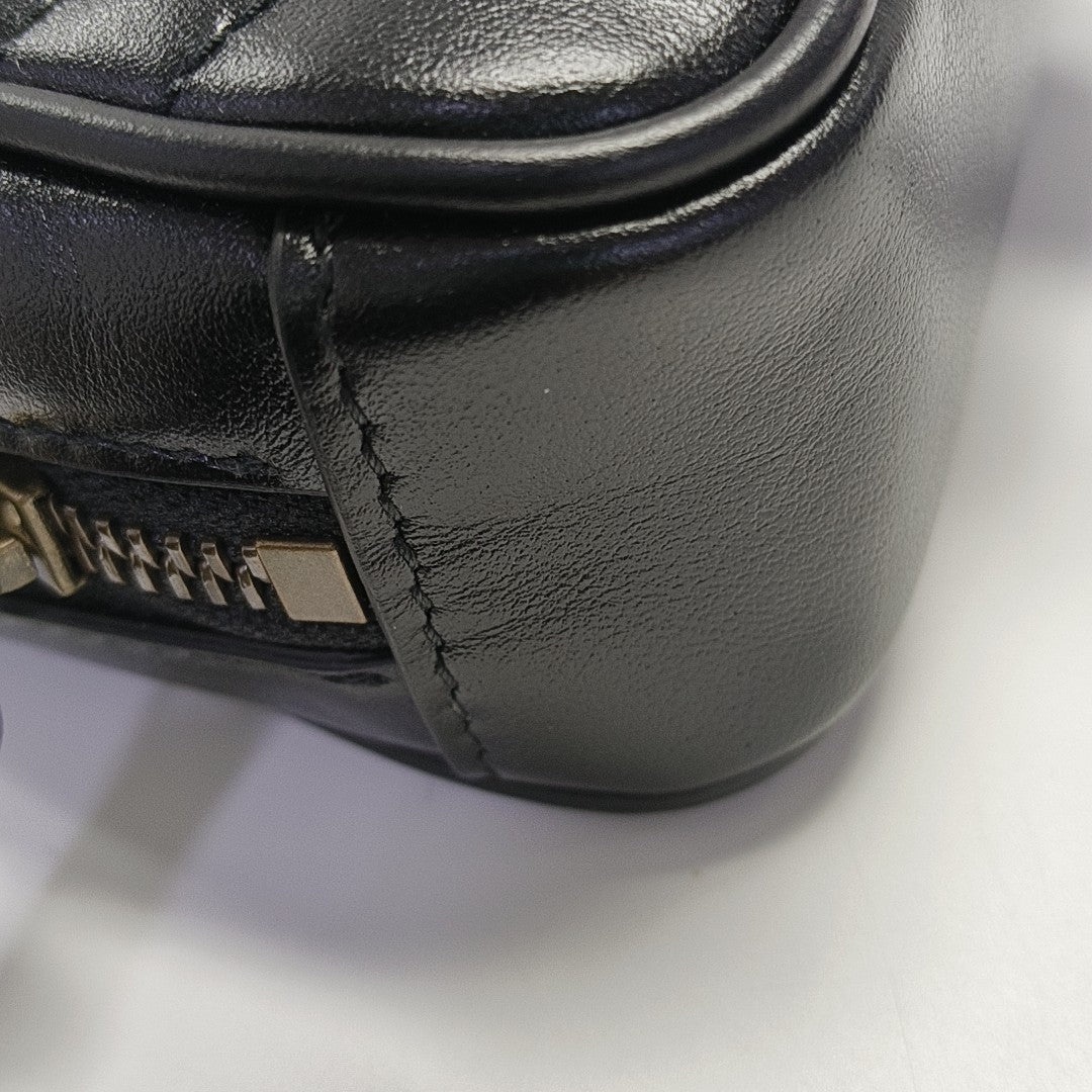 GG Marmont Small Quilted Calfskin Black