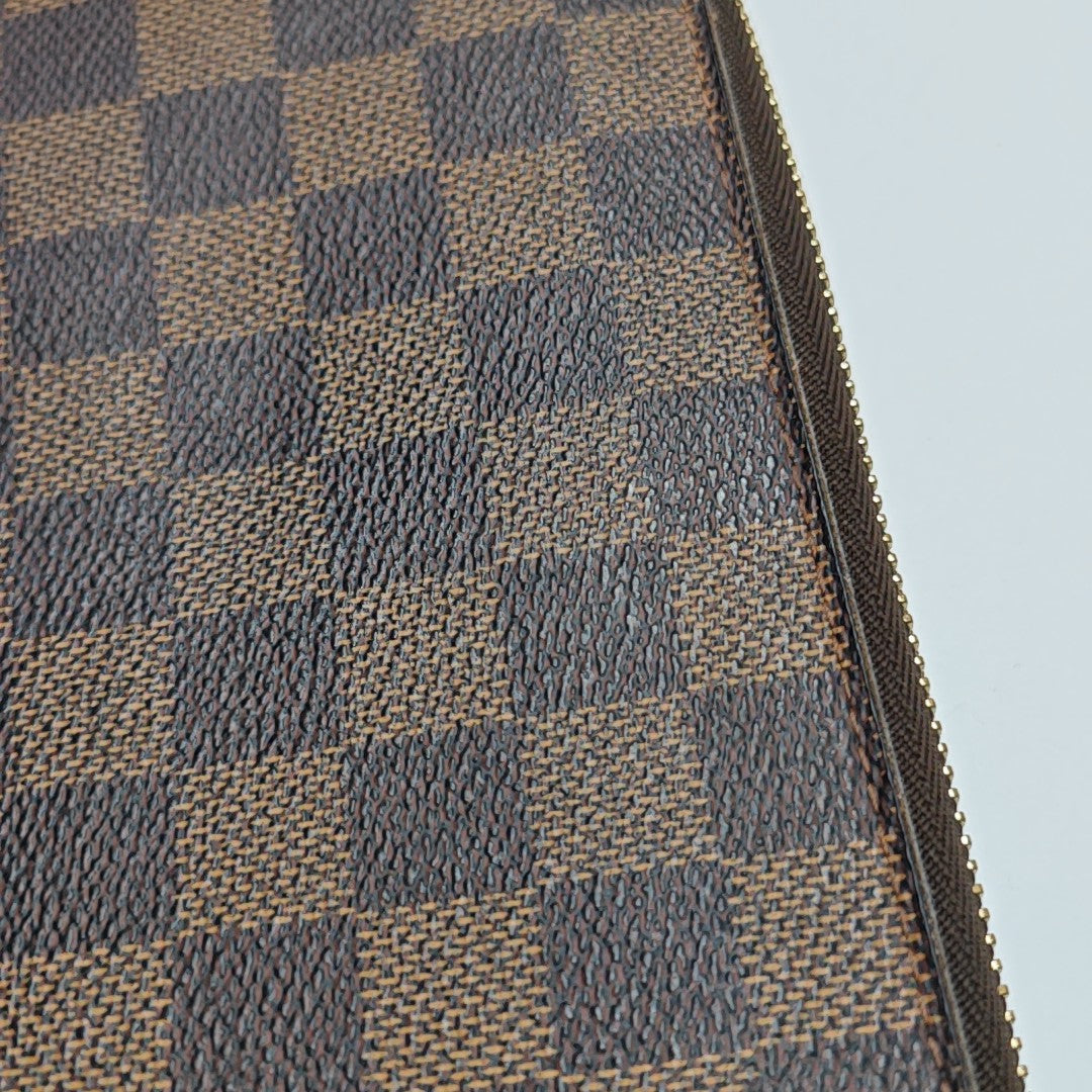 ZIPPY Damier Ebene Coated Canvas Brown Wallet